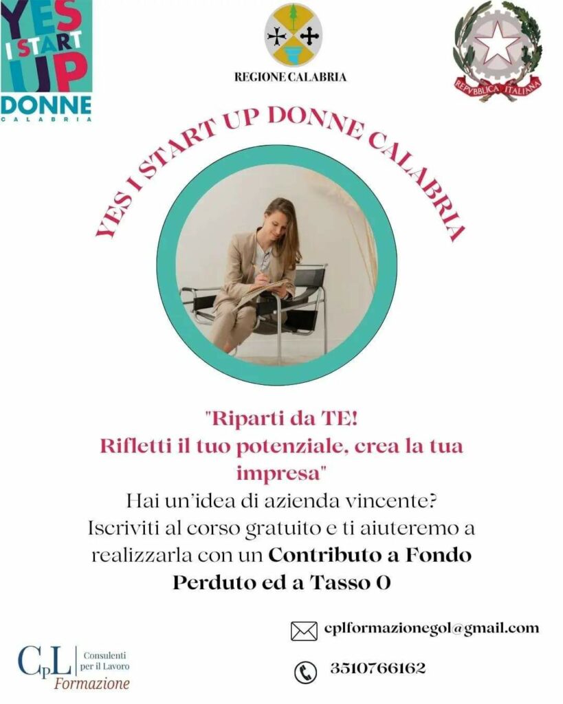 YES I START UP DONNE CALABRIA